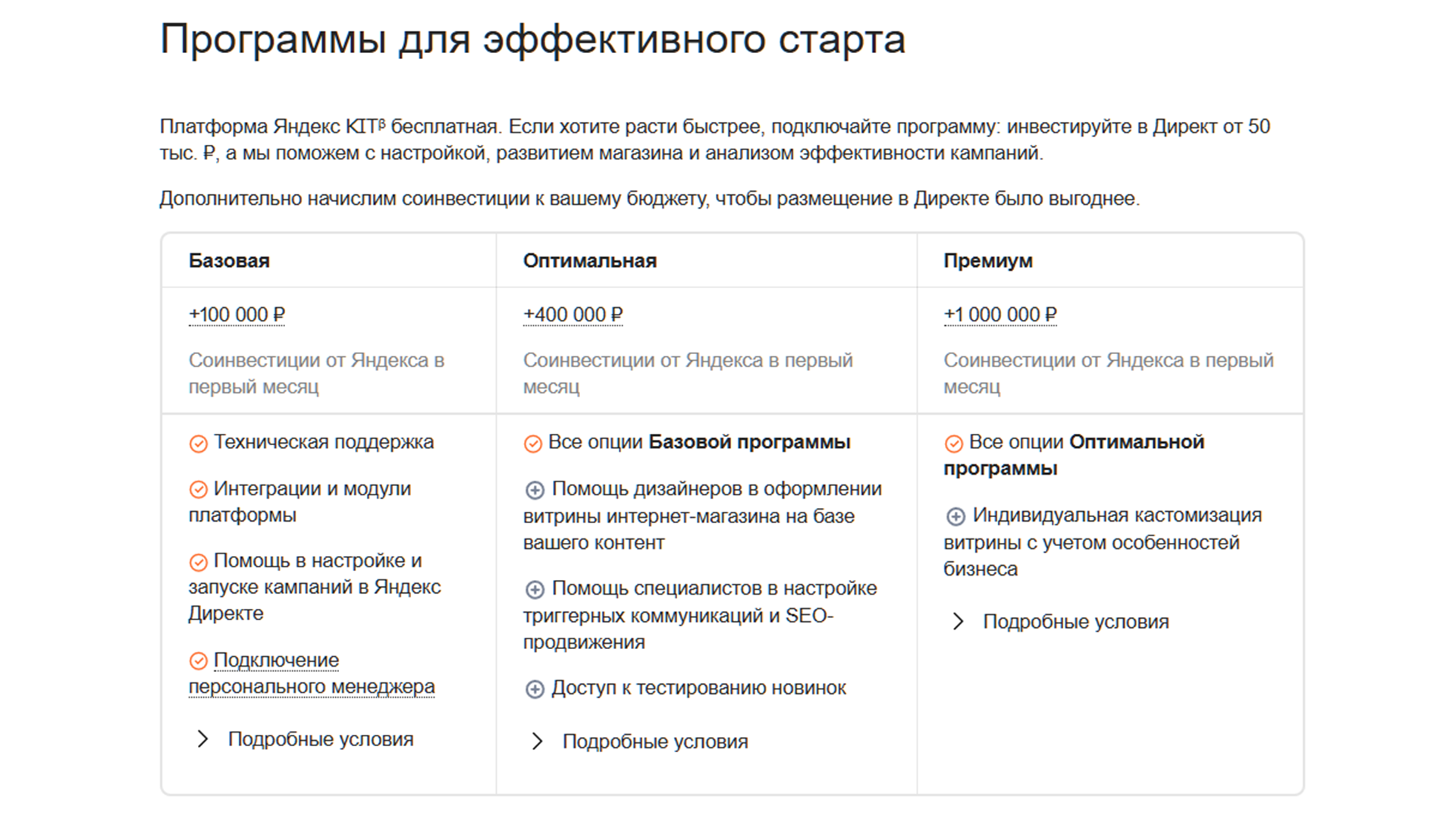 Стартовые программы — это не только деньги на Директ: Яндекс берет на себя часть работ по запуску, от настройки кампаний до оформления витрины
