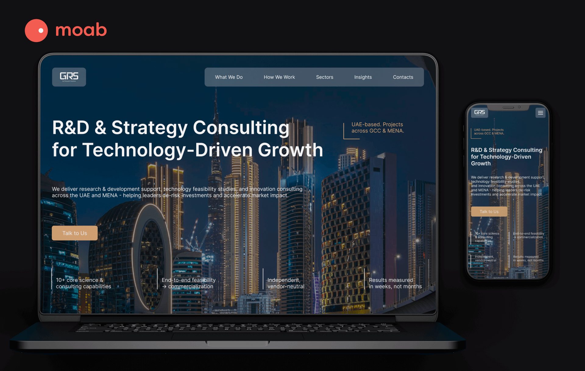 Разработка лендинга-визитки компании GRS 